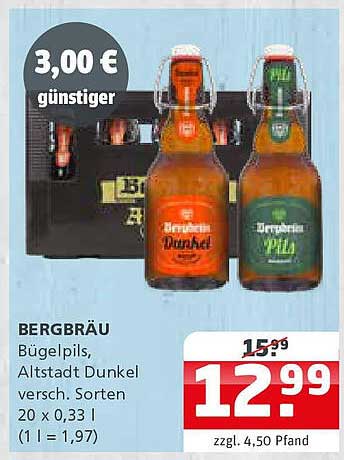 Bergbräu Bügelpils, Altstadt Dunkel – 20 x 0,33 l