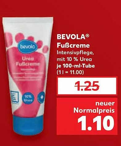 BEVOLA® Fußcreme Intensivpflege, mit 10 % Urea je 100-ml-Tube