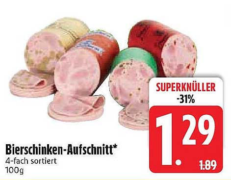 Bierschinken-Aufschnitt* 4-fach sortiert 100g