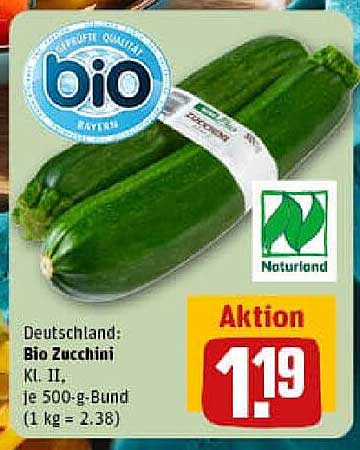 Bio Zucchini Kl. II je 500-g-Bund
