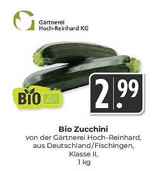 Bio Zucchini von der Gärtnerei Hoch-Reinhard KG