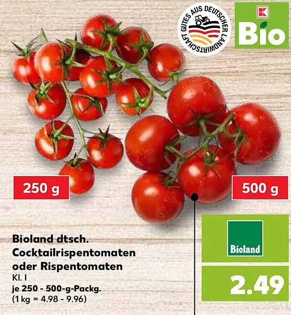 Bioland dt. Cocktailrispentomaten oder Rispentomaten