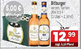 Bitburger 20 x 0,5l (verschiedene Sorten)