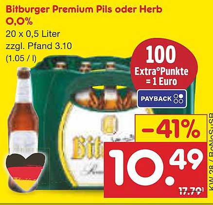 Bitburger Premium Pils oder Herb 0,0% – 20 x 0,5 Liter