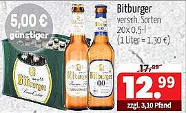 Bitburger verschiedene Sorten 20x0,5l