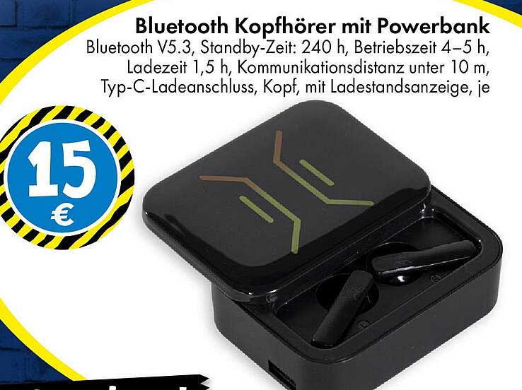 Bluetooth Kopfhörer mit Powerbank