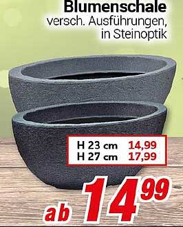 Blumenschale verschiedene Ausführungen in Steinoptik