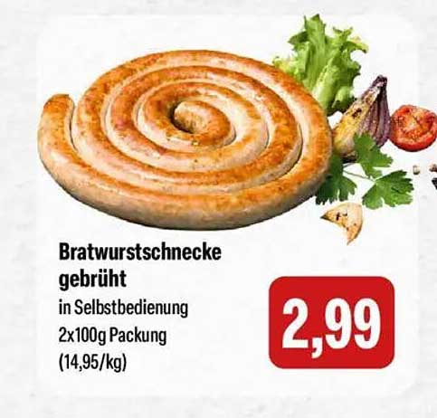 Bratwurstschnake gebrüht in Selbstbedienung