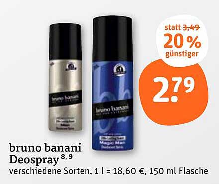 bruno banani Deospray, verschiedene Sorten, 150 ml