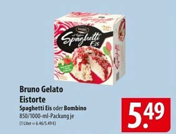 Bruno Gelato Eistorte Spaghetti Eis oder Bombino 850/1000-ml-Packung