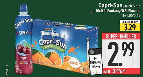 Capri-Sun Sirup je 10x0,2l Packung