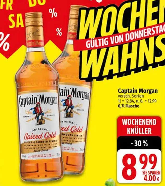 Captain Morgan Spiced Gold - 0,7 Liter Flasche