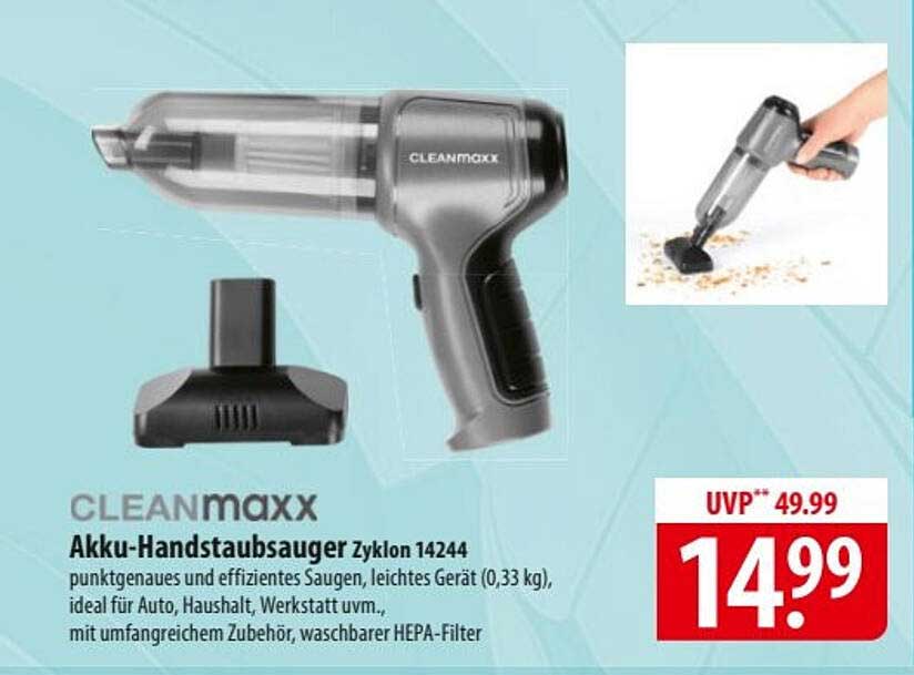 CLEANmaxx Akku-Handstaubsauger Zyklon 14244