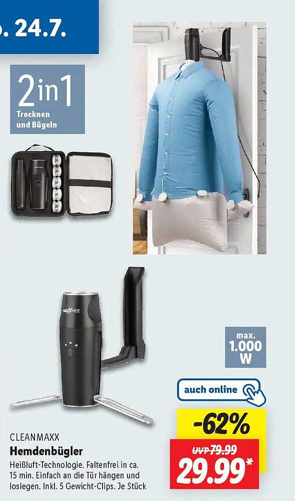 CLEANMAXX Hemdenbüglein – 2in1 Trocknen und Bügeln