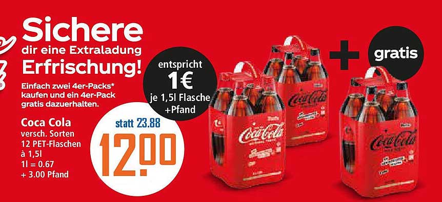 Coca Cola 12 PET-Flaschen à 1,5 l - Jetzt im Angebot!