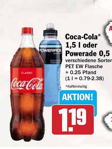 Coca-Cola 1,5 l oder Powerade 0,5 l verschiedene Sorten