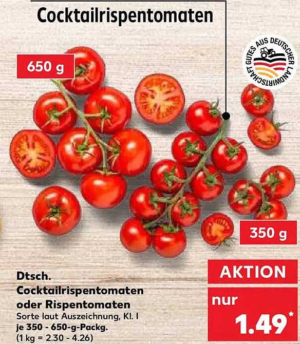 Cocktailrispentomaten oder Rispentomaten 650 g