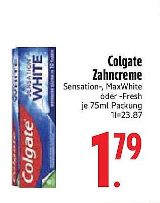 Colgate Zahnceme Sensation-, MaxWhite oder -Fresh je 75ml