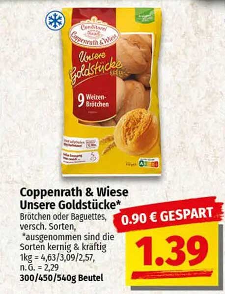 Coppenrath & Wiese Unsere Goldstücke - 9 Weizen-Brötchen oder Baguettes