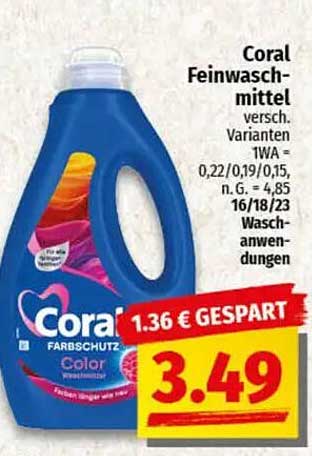 Coral Feinwaschmittel - Farbe schützt