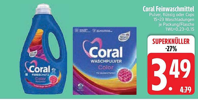 Coral Feinwaschmittel - Pulver, flüssig oder Caps