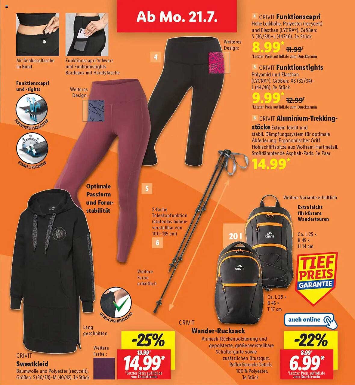 CRIVIT Funktionscapri und Funktions Tights