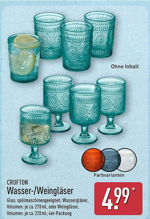 CROFTON Wasser-/Weingläser 4er-Packung
