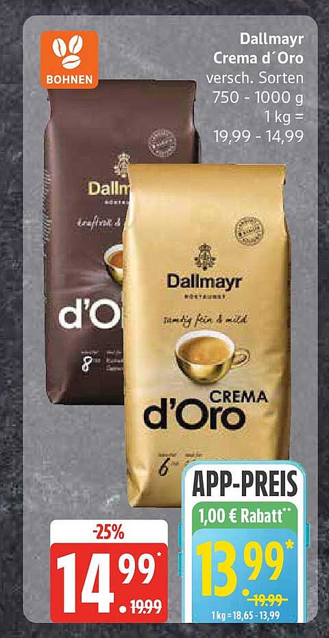 Dallmayr Crema d’Oro – verschiedene Sorten, 750-1000 g