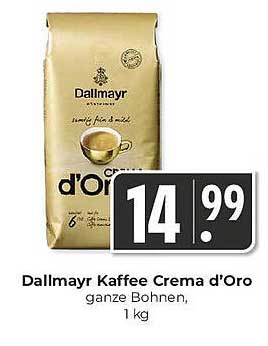 Dallmayr Kaffee Crema d'Oro ganze Bohnen, 1 kg