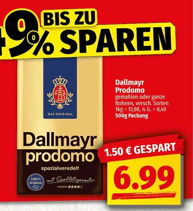 Dallmayr Prodomo gemahlen oder ganze Bohnen, 500g Packung