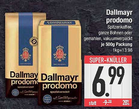 Dallmayr Prodomo - Spitzenkaffee in 500g Packung
