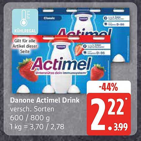Danone Actimel Drink versch. Sorten 600/800 g
