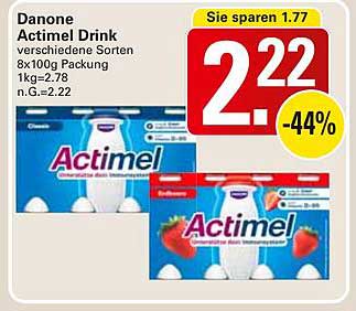 Danone Actimel Drink - verschiedene Sorten (8x100g Packung)