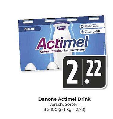 Danone Actimel Drink verschiedenen Sorten, 8 x 100 g