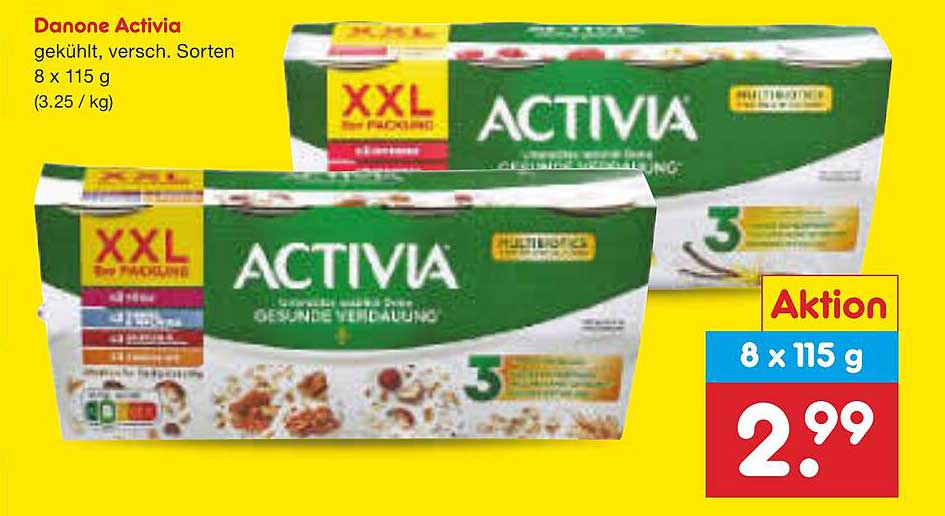 Danone Activia, gekühlt, verschiedene Sorten, 8 x 115 g