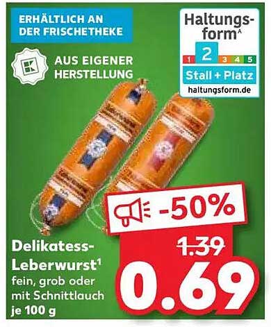 Delikatess-Leberwurst - fein, grob oder mit Schnittlauch je 100 g