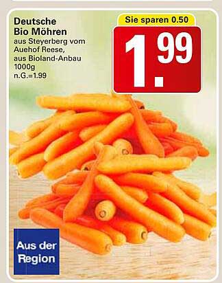 Deutsche Bio Möhren 1000g - Aus der Region