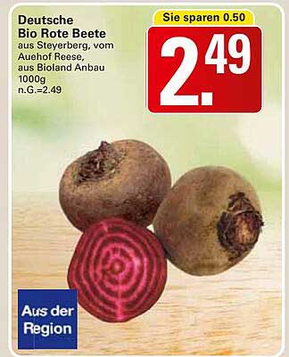 Deutsche Bio Rote Beete, 1000g
