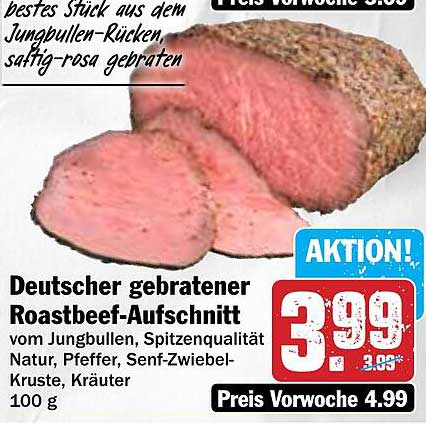 Deutscher gebratener Roastbeef-Aufschnitt vom Jungbullen