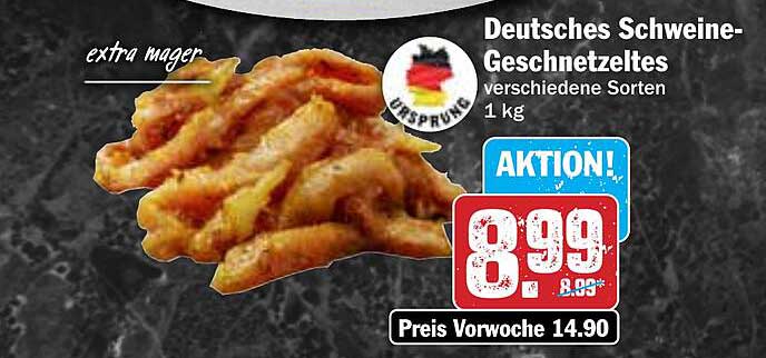 Deutsches Schweine-Geschnetzeltes 1 kg - verschiedene Sorten