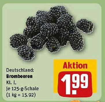 Deutschland: Brombeeren Kl. I, je 125-g-Schale