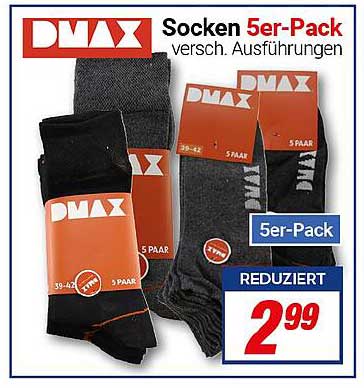 DMAX Socken 5er-Pack, verschiedene Ausführungen
