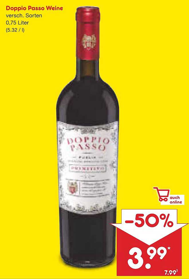 Doppio Passo Weine – Verschiedene Sorten 0,75 Liter