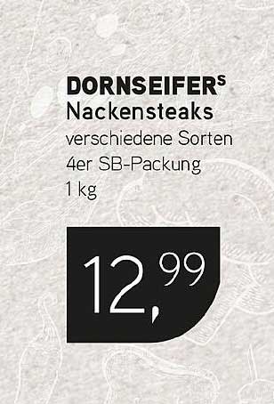 DORNSEIFERs Nackensteaks verschiedene Sorten 4er SB-Packung 1 kg