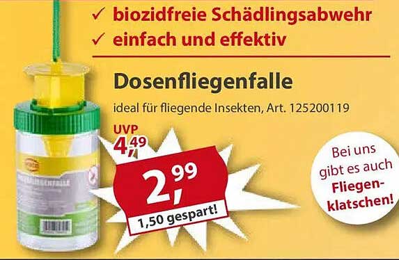 Dosenfliegenfalle - ideal für fliegende Insekten, Art. 125200119