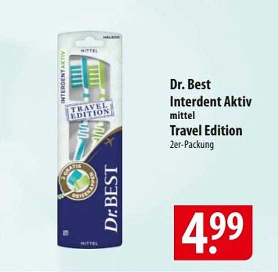 Dr. Best Interdent Aktiv mittel Travel Edition 2er-Packung