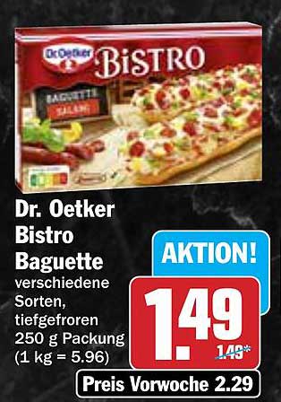 Dr. Oetker Bistro Baguette verschiedene Sorten, tiefgefroren 250 g Packung
