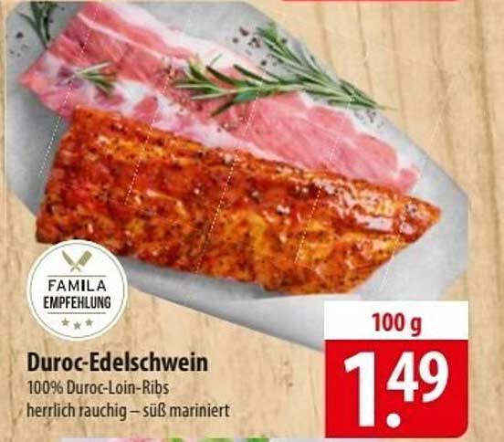 Duroc-Edelschwein – 100% Duroc-Loin-Ribs, herrlich rauchig – süß mariniert