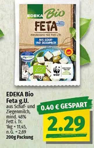 EDEKA Bio Feta g.U. aus Schaf- und Ziegenmilch