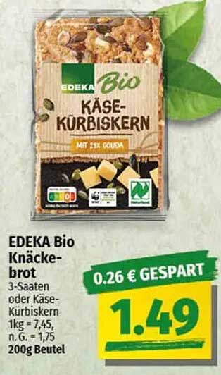 EDEKA Bio Käse-Kürbiskern Knäckebrot